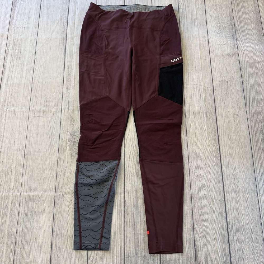 Ortovox Delago Tights Womens Outdoor Pants Size Medium Dark Wine Inseam 28"